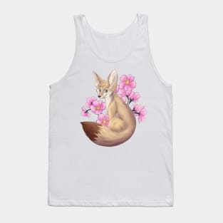 Fennec Fox Cherry Blossoms Pink Pink Flowers Tank Top